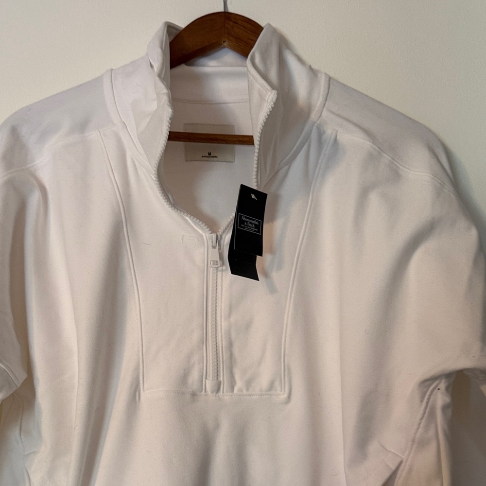 Abercrombie & Fitch White Bomber Jacket - Picture 3 of 5